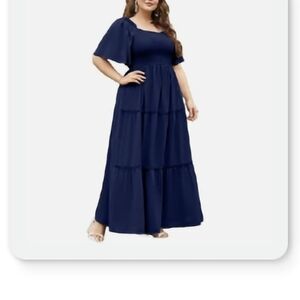 Elegant Navy Blue Maxi Dress